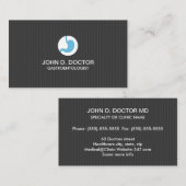 Gastrologie oder Gastrologist dunkelgrau beruflich Visitenkarte (Vorne/Hinten)