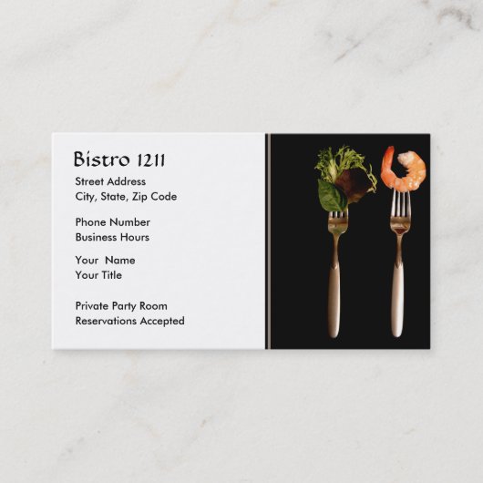Gastronomie auf Foren Restaurant Business Card Visitenkarte (Vorderseite)