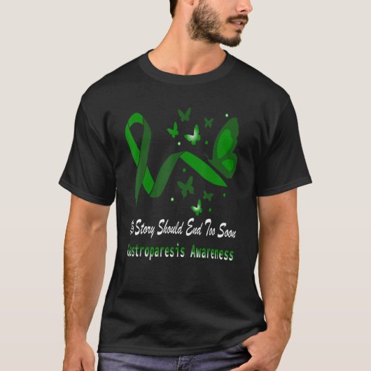 Gastroparesis Awareness Butterfly Support Green Ri T-Shirt (Vorderseite)