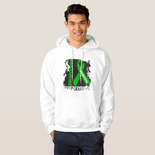 Gastroparesis Awareness Grunge Ribbon Hoodie (Vorne ganz)