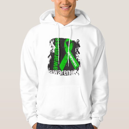 Gastroparesis Awareness Grunge Ribbon Hoodie (Vorderseite)