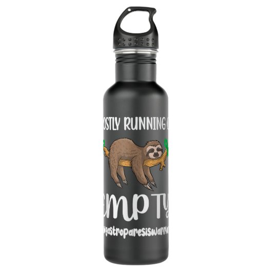 Gastroparesis Warrior Sloth Green Ribbon Stomach P Edelstahlflasche (Vorderseite)
