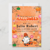 Gastroskateboard Halloween Kürbisorange Einladung (Vorderseite)