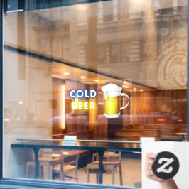 Gaststätte für kaltes Bier Fensteraufkleber