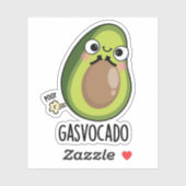 Gasvocado Funny Farting Avocado Pun Aufkleber (Blatt)