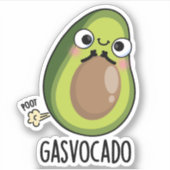 Gasvocado Funny Farting Avocado Pun Aufkleber (Vorderseite)