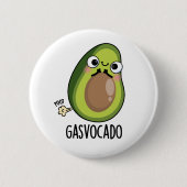 Gasvocado Funny Farting Avocado Pun Button (Vorderseite)