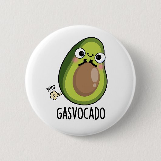 Gasvocado Funny Farting Avocado Pun Button (Vorderseite)