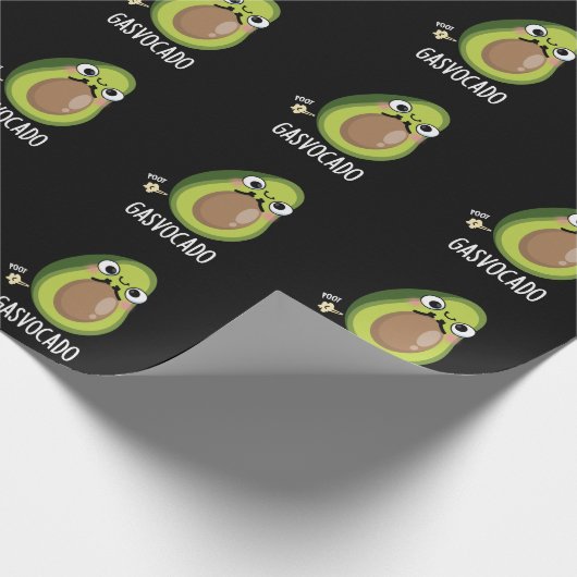 Gasvocado Funny Farting Avocado Pun Dark BG Geschenkpapier (Ecke)