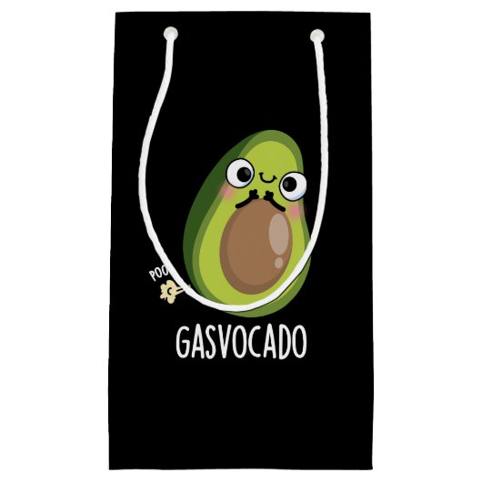 Gasvocado Funny Farting Avocado Pun Dark BG Kleine Geschenktüte (Vorderseite)