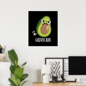 Gasvocado Funny Farting Avocado Pun Dark BG Poster (Heimbüro)