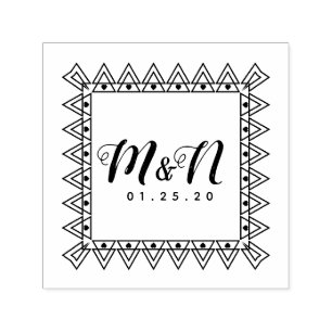 Gatbsy Vintage Hochzeits-Logo Initialen Permastempel