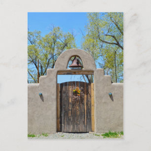 Gate in Adobe Wall, New Mexico Postkarte
