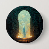Gate of the Gods Fantasy Sci-Fi Art Button (Vorderseite)