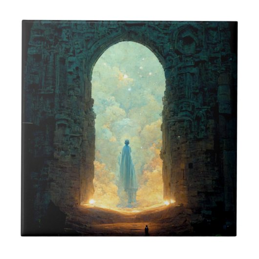 Gate of the Gods Fantasy Sci-Fi Art Keramik Tile Fliese (Vorderseite)