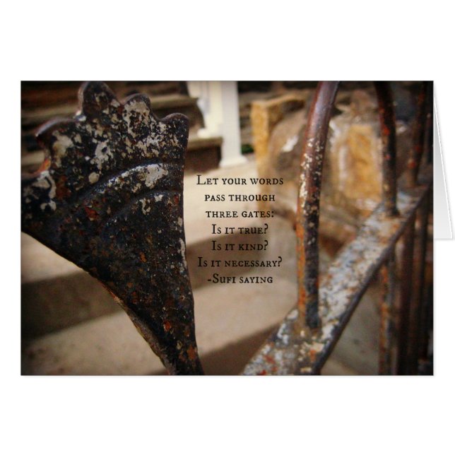 Gate & Sufi Sprichwort (Vorderseite (Horizontal))