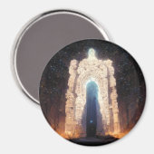 Gate To Eternity Fantasy Sci-Fi Art Button Magnet (Vorderseite/Rückseite)
