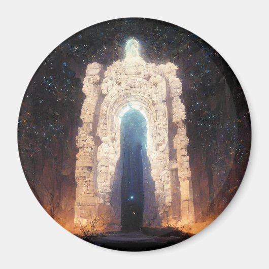Gate To Eternity Fantasy Sci-Fi Art Button Magnet (Vorne)