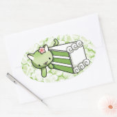 Gateau Matcha Kitty Ovaler Aufkleber (Umschlag)