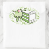 Gateau Matcha Kitty Ovaler Aufkleber (Tasche)
