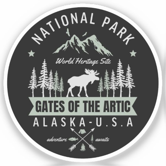 Gates of the Arctic National Park Alaska Aufkleber (Vorderseite)
