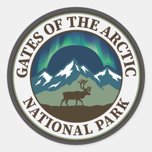 Gates of the Arctic National Park Runder Aufkleber (Vorderseite)