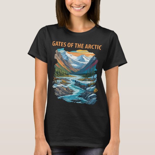 Gates of the Arctic River Blue Reise T-Shirt (Vorderseite)