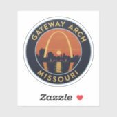 Gateway Arch Missouri Vintage Reise Aufkleber (Blatt)