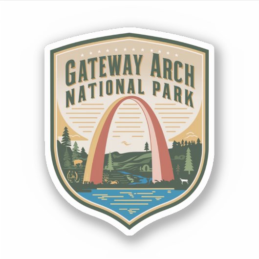 Gateway Arch National Park Abzeichen Aufkleber (Vorderseite)