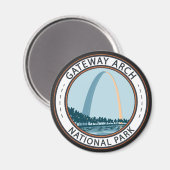 Gateway Arch National Park Abzeichen Magnet (Vorderseite/Rückseite)