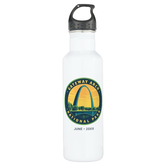 Gateway Arch National Park Edelstahlflasche (Vorderseite)