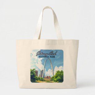 Gateway Arch National Park Missouri St Louis Retro Jumbo Stoffbeutel