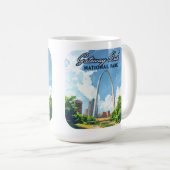 Gateway Arch National Park Missouri St Louis Retro Kaffeetasse (VorderseiteRechts)