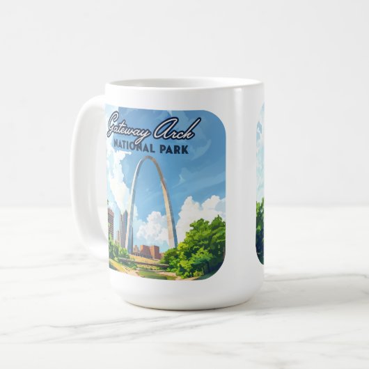 Gateway Arch National Park Missouri St Louis Retro Kaffeetasse (Vorderseite Links)