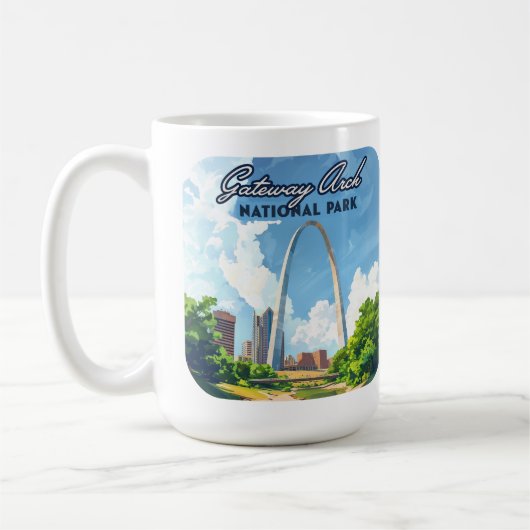 Gateway Arch National Park Missouri St Louis Retro Kaffeetasse (Links)
