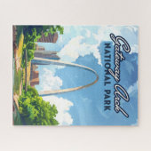 Gateway Arch National Park Missouri St Louis Retro Puzzle (Horizontal)