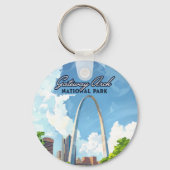 Gateway Arch National Park Missouri St Louis Retro Schlüsselanhänger (Vorderseite)