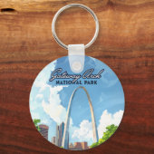 Gateway Arch National Park Missouri St Louis Retro Schlüsselanhänger (Rückseite)