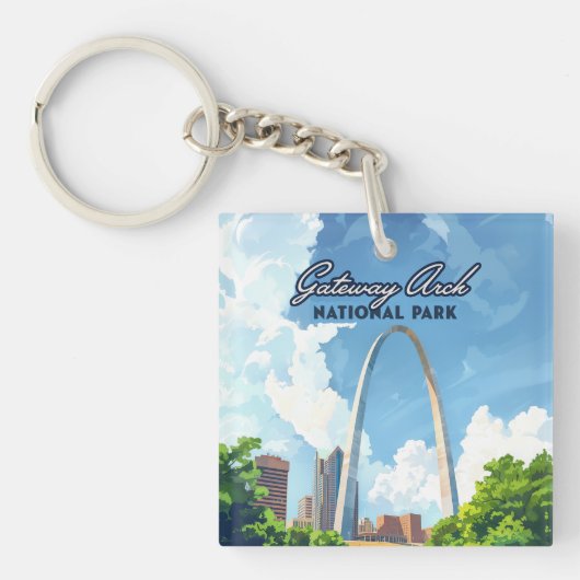 Gateway Arch National Park Missouri St Louis Retro Schlüsselanhänger (Vorderseite)