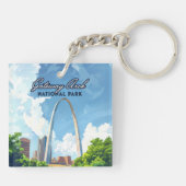 Gateway Arch National Park Missouri St Louis Retro Schlüsselanhänger (Rückseite)