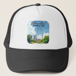 Gateway Arch National Park Missouri St Louis Retro Truckerkappe