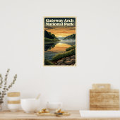 Gateway Arch National Park Retro Poster (Küche)