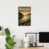 Gateway Arch National Park Retro Poster (Heimbüro)