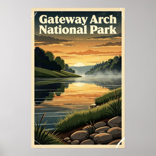 Gateway Arch National Park Retro Poster (Vorne)