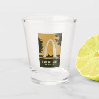 Gateway Arch National Park Retro-Reise-Kunst Schnapsglas