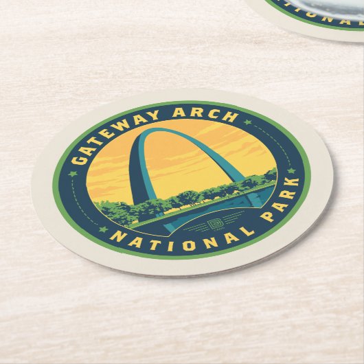 Gateway Arch National Park Runder Pappuntersetzer (Angewinkelt)