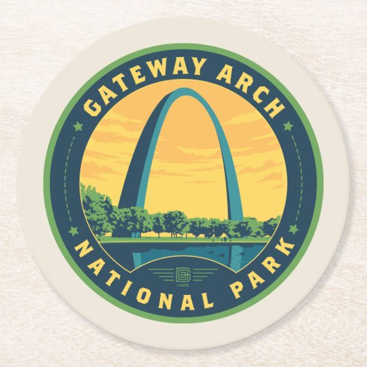 Gateway Arch National Park Runder Pappuntersetzer (Vorderseite)