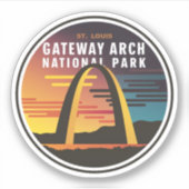 Gateway Arch National Park St. Louis Abstrakt Aufkleber (Vorderseite)