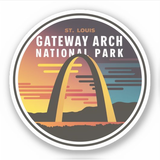 Gateway Arch National Park St. Louis Abstrakt Aufkleber (Vorderseite)