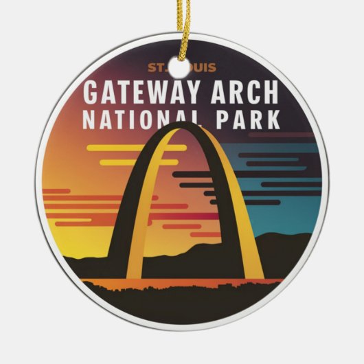 Gateway Arch National Park St. Louis Abstrakt Keramik Ornament (Vorne)